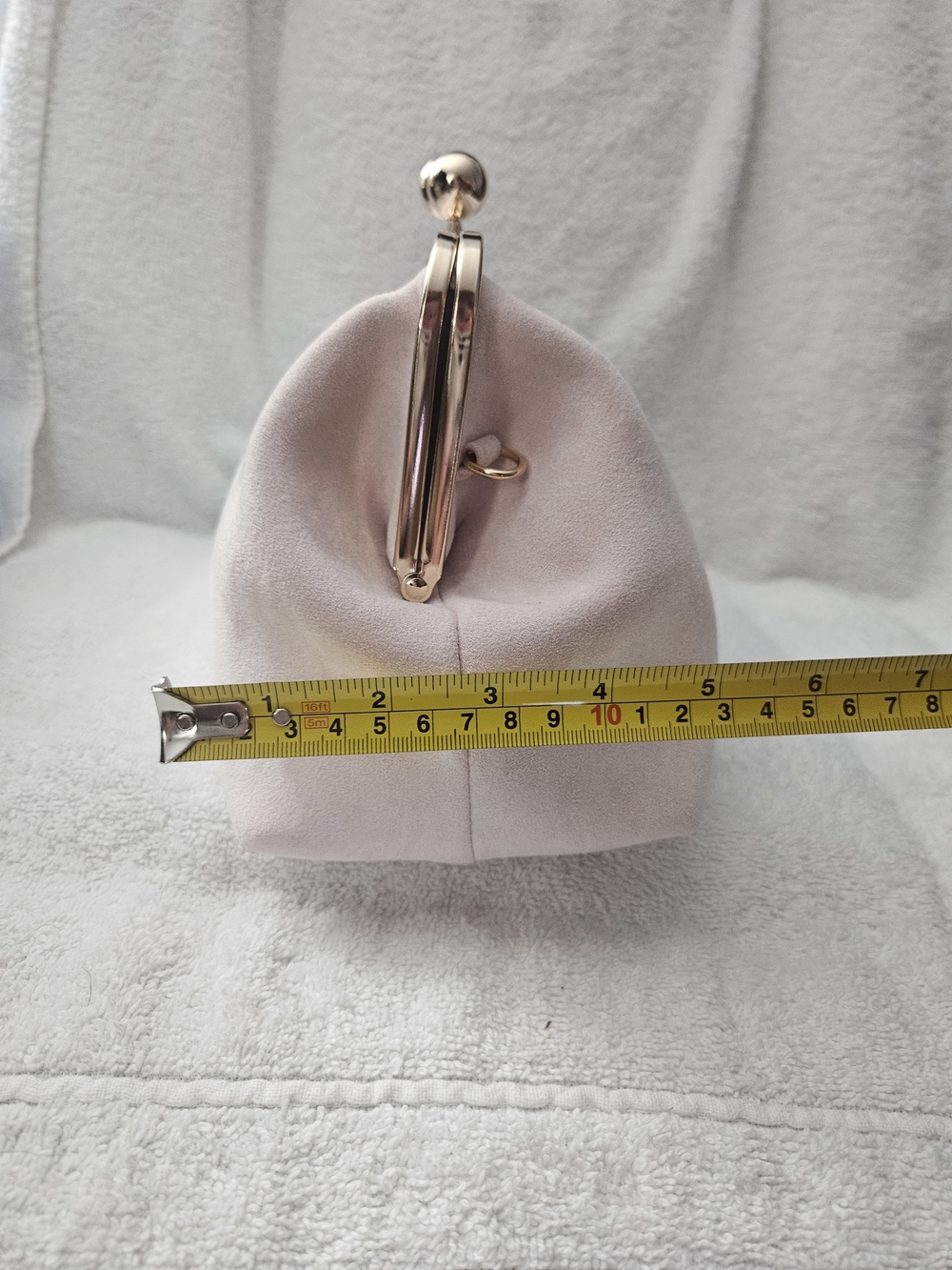 A New Day Suede Kiss Lock Clutch Bag Light Pink Blush Evening Purse NWT - Picture 11 of 11